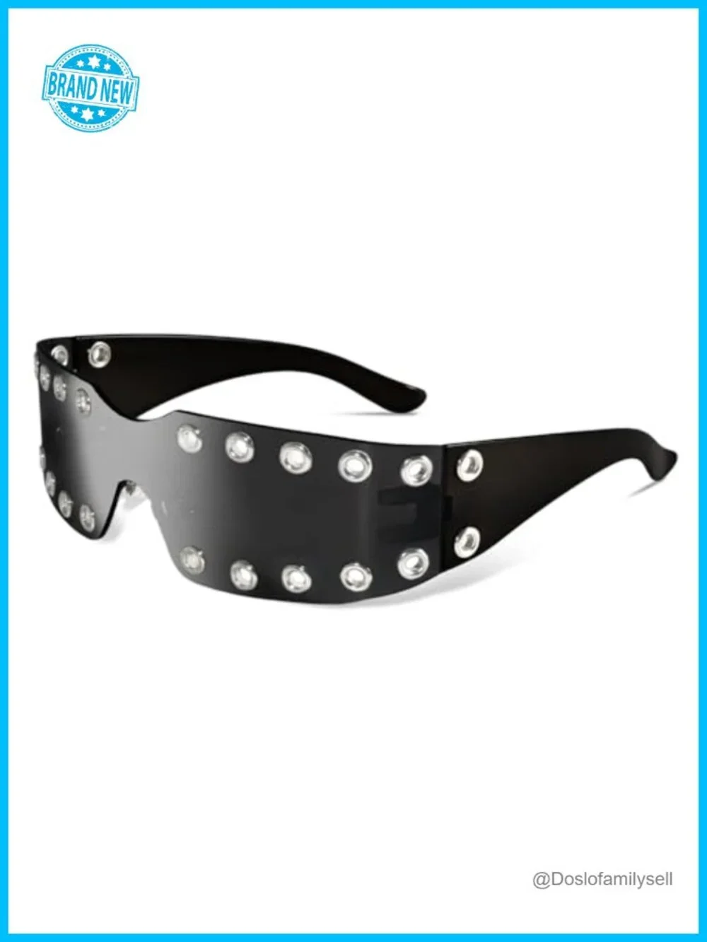 Cyberpunk Rimless Wrap Around UV400 Sunglasses for Rave Concert Festival
